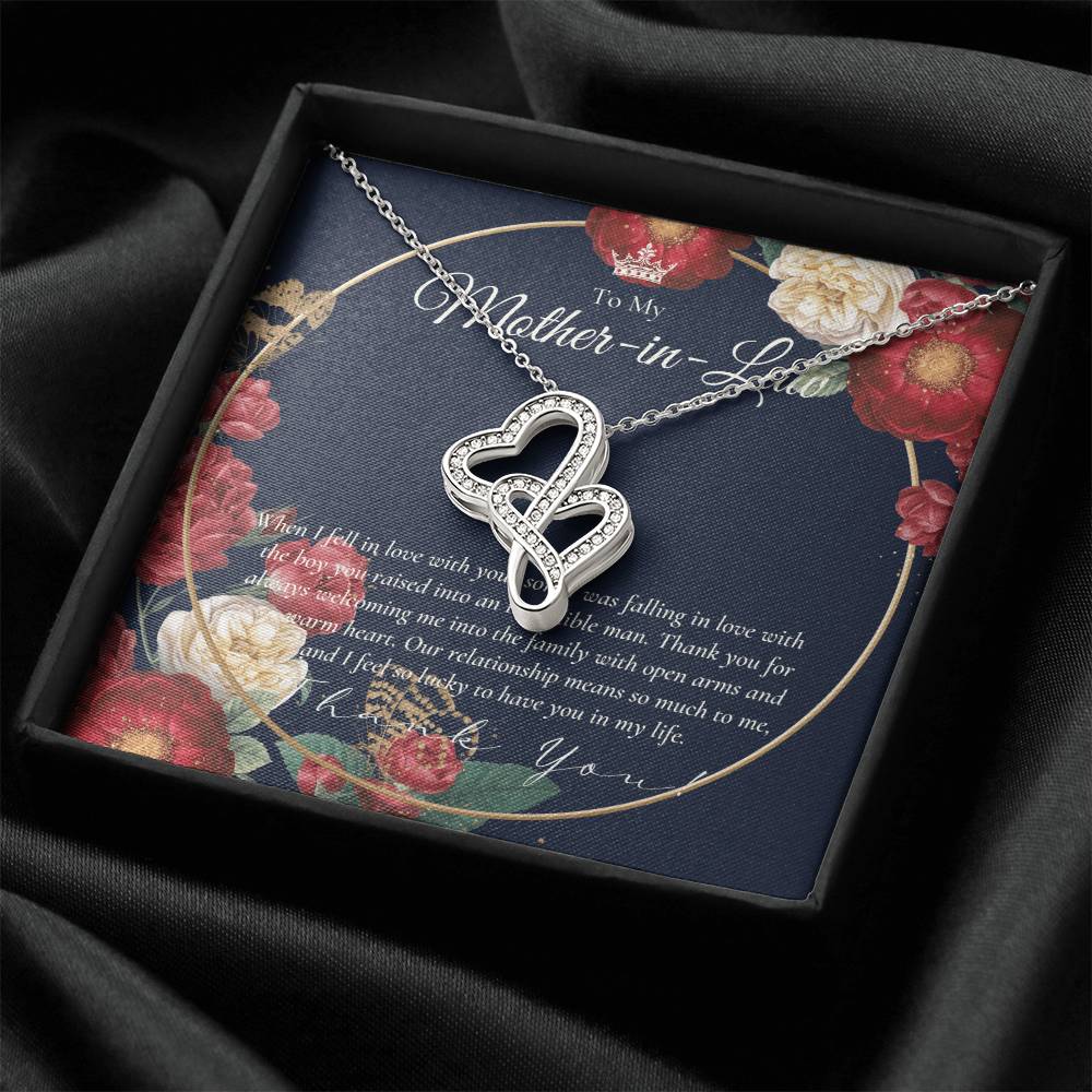 Mother In Law Gift Mom In Law Jewelry Mother's Day Gift For Mother-In-Law Gift For Mother In Law Mother-In-Law Nec 3 Double Hearts Necklace