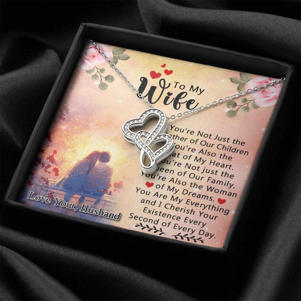Gift For Her - Anniversary Gift For Wife - Birthday Love Knot Necklace For Wife - Birthday Gift For Wife Gift For Wif Double Hearts Necklace