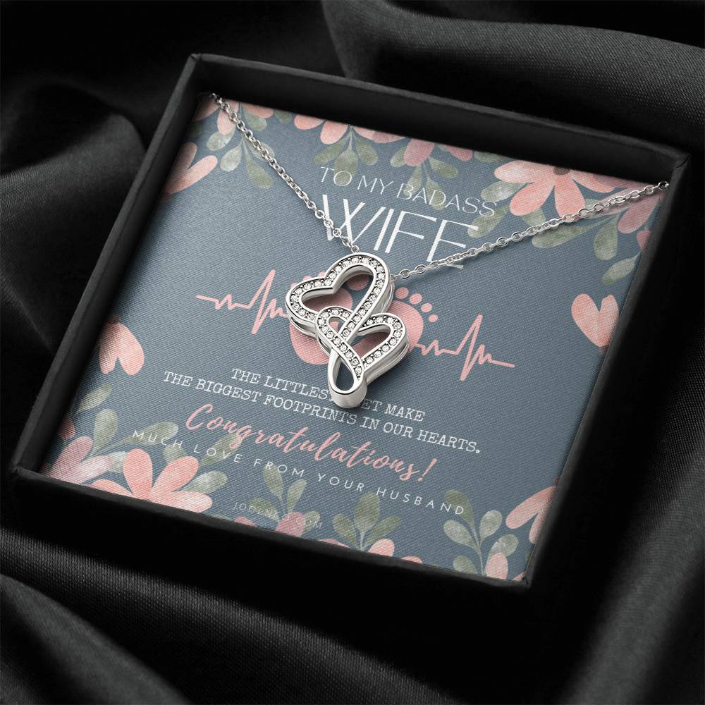 Gift For Pregnant Wife Mom To Be Gift New Mommy Necklace To Mommy To Be New Mom Jewelry Forever Love Necklace Ba Double Hearts Necklace