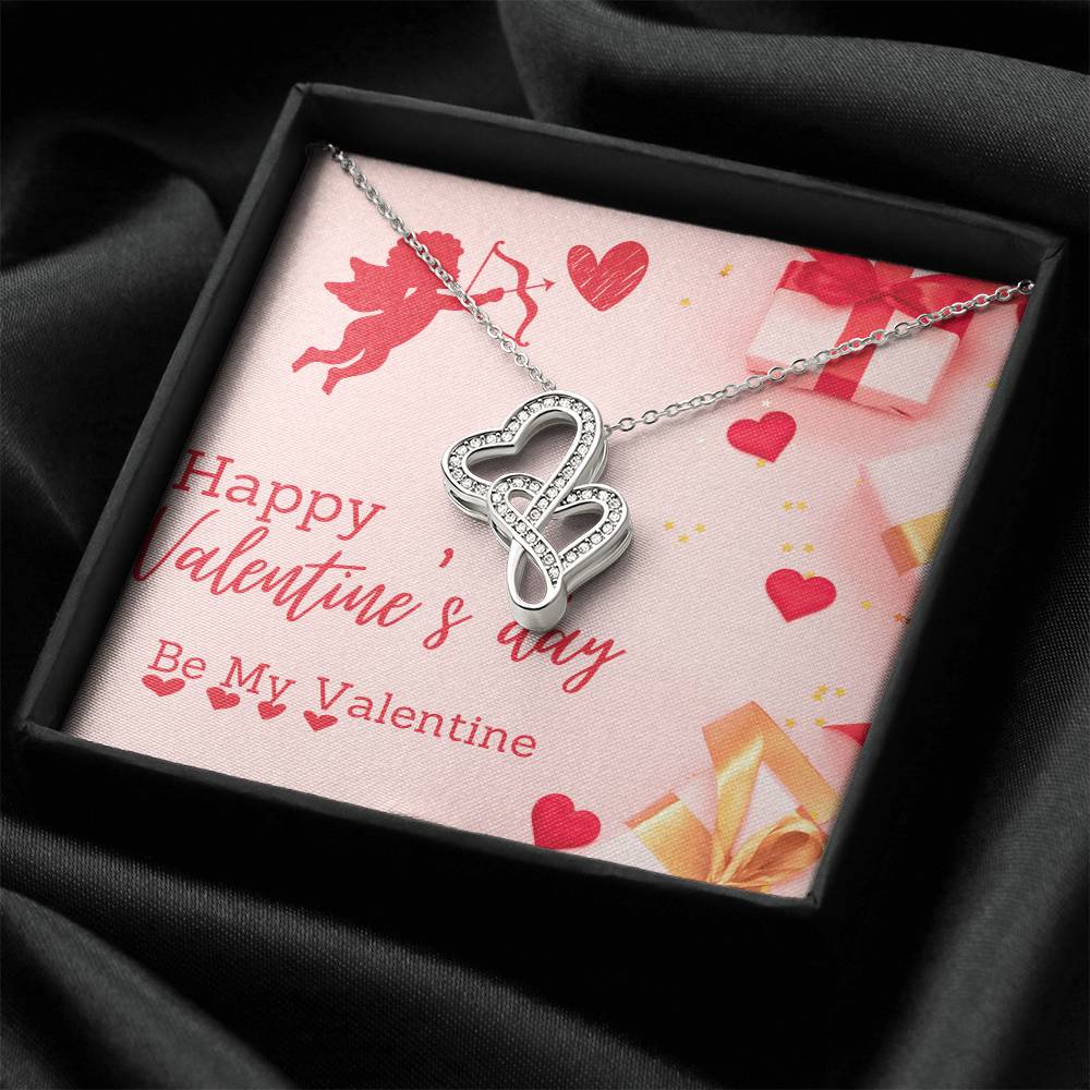 Gorgeous Be My Valentine Double Hearts Necklace