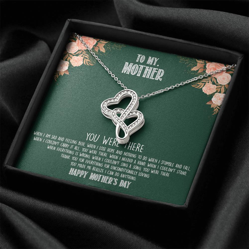 Dazzling Pendant Necklace For Your Mom Who Is Always With You Double Hearts Necklace