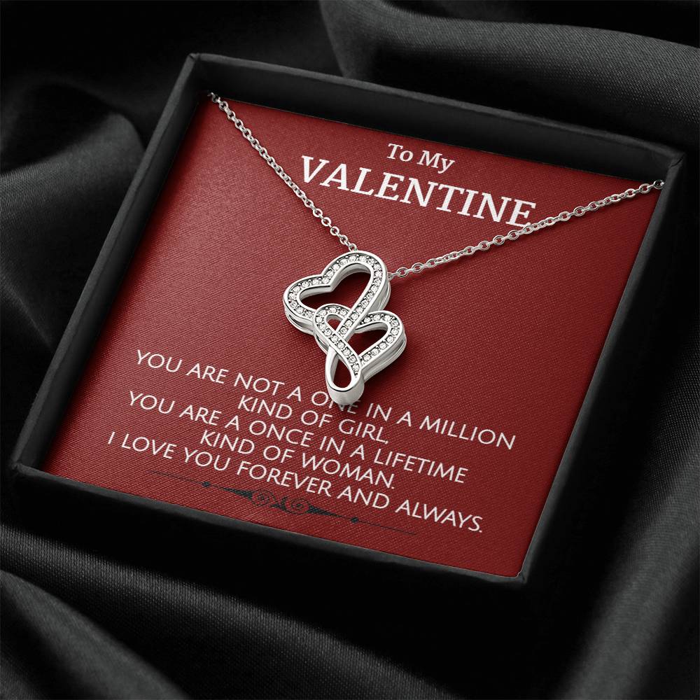 To My Valentine Double Hearts Necklace