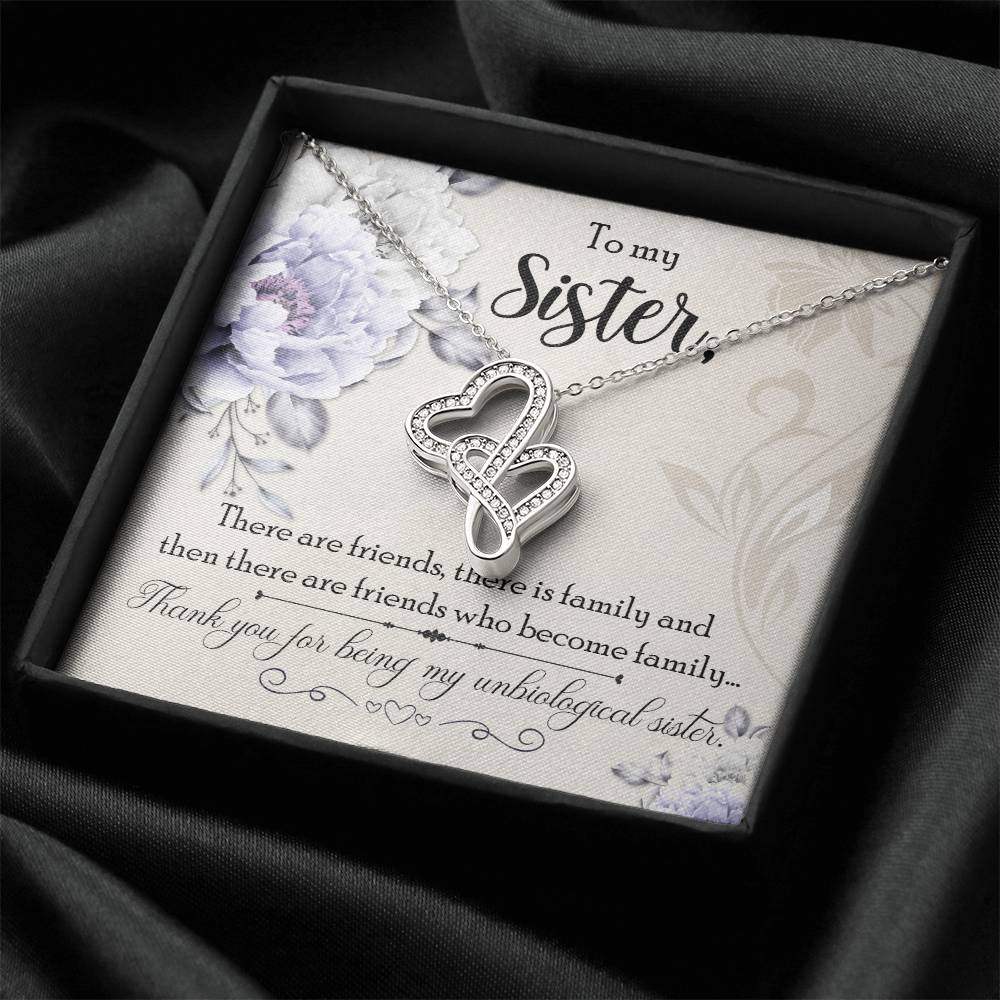 To My Sister Double Hearts Necklace