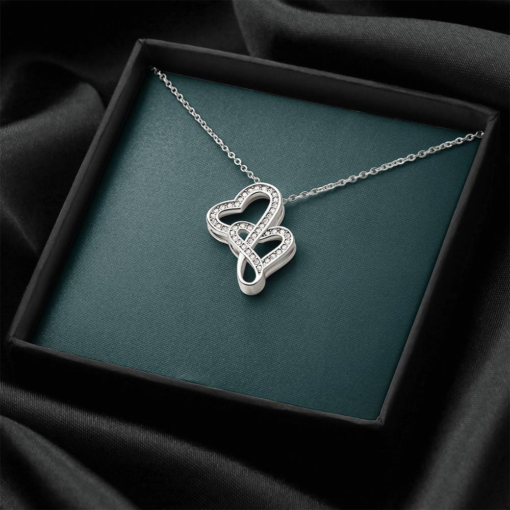 Mock Mahogany Double Hearts Necklace