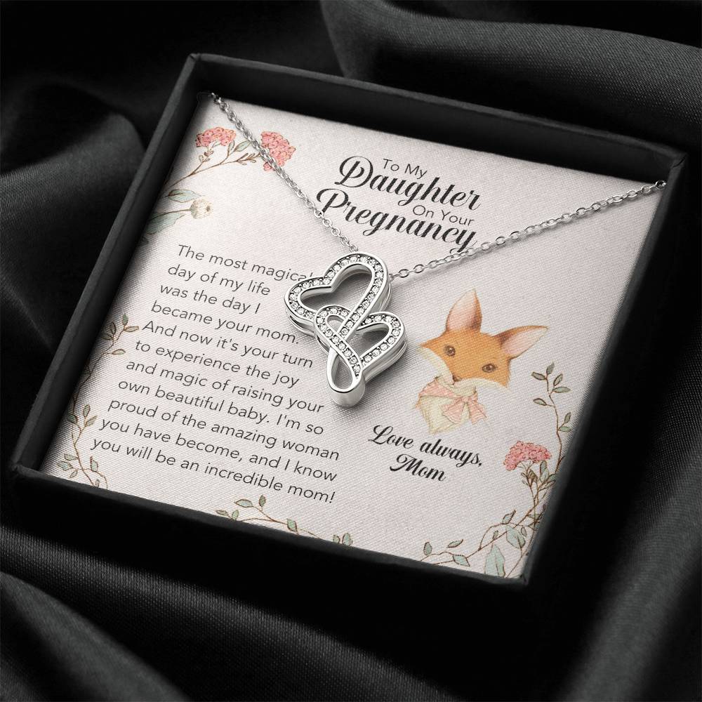 The Most Magical Day Heart Necklace Double Hearts Necklace