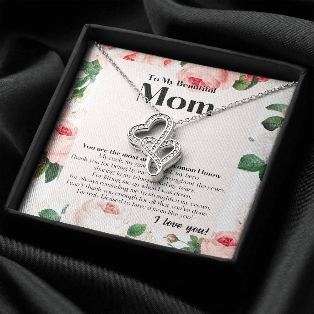 To My Beautiful Mom Necklace To My Badass Mom Necklace Badass Mom Gift Mother’S Day Gift Birthday Gift Gift From Double Hearts Necklace