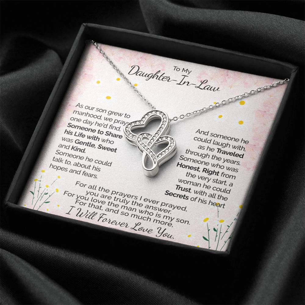 A Gift For Daughter In Law - You Are Truly The Answer 1 Double Hearts Necklace