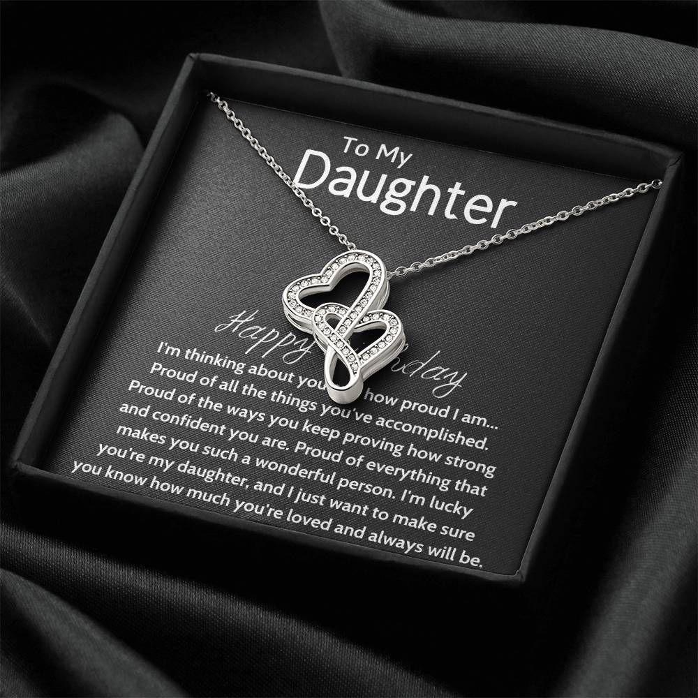 Daughter Gift Necklace Daughter Birthday Gift Gift For Daughter Daughter Jewelry 5 Double Hearts Necklace