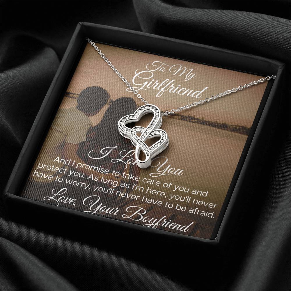 To My Gorgeous Girlfriend - The Beautiful Double Hearts Necklace