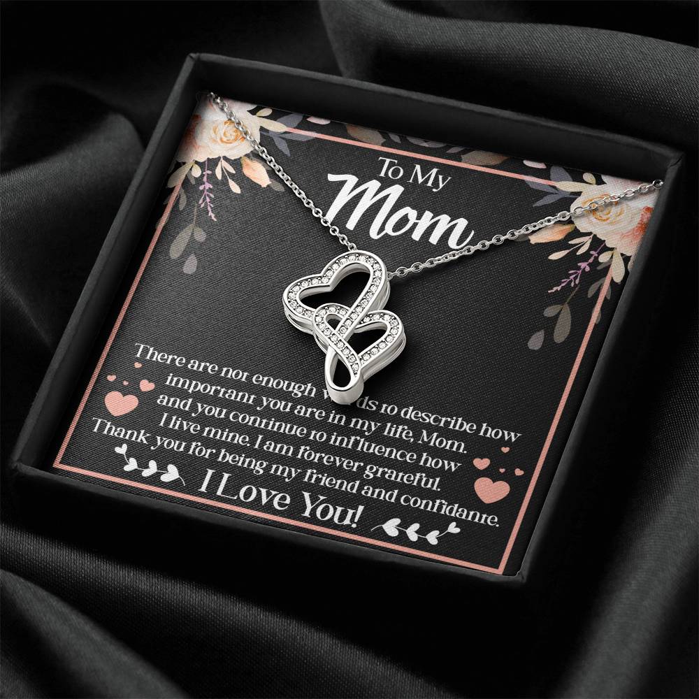 To Mom Double Hearts Necklace