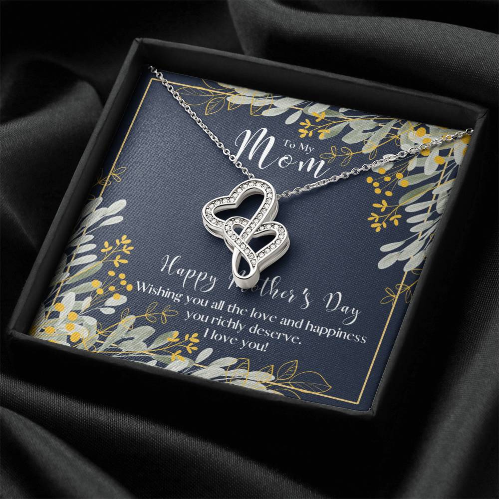 To My Mom Necklace Mom Gift Mother’S Day Gift Birthday Gift Gift From Daughter Gift From Son Mother's Day Gift F Double Hearts Necklace