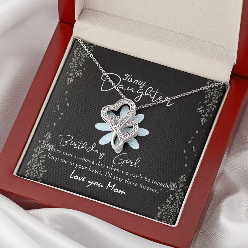 To Daughter From Dad 2 Double Heart Necklace Gift - Gifts For Daughter Gifts For Her - Birthday Gifts - Daughter Gift Double Hearts Necklace