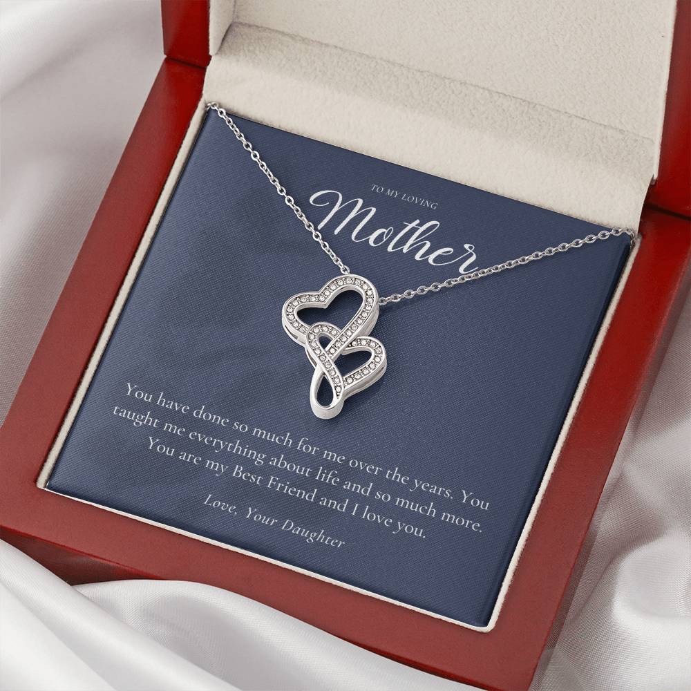 Gift For Mom From Daughter Mother Necklace From Daughter Mother's Day Gift Best Mom Gift Mother's Birthday Gift Double Hearts Necklace