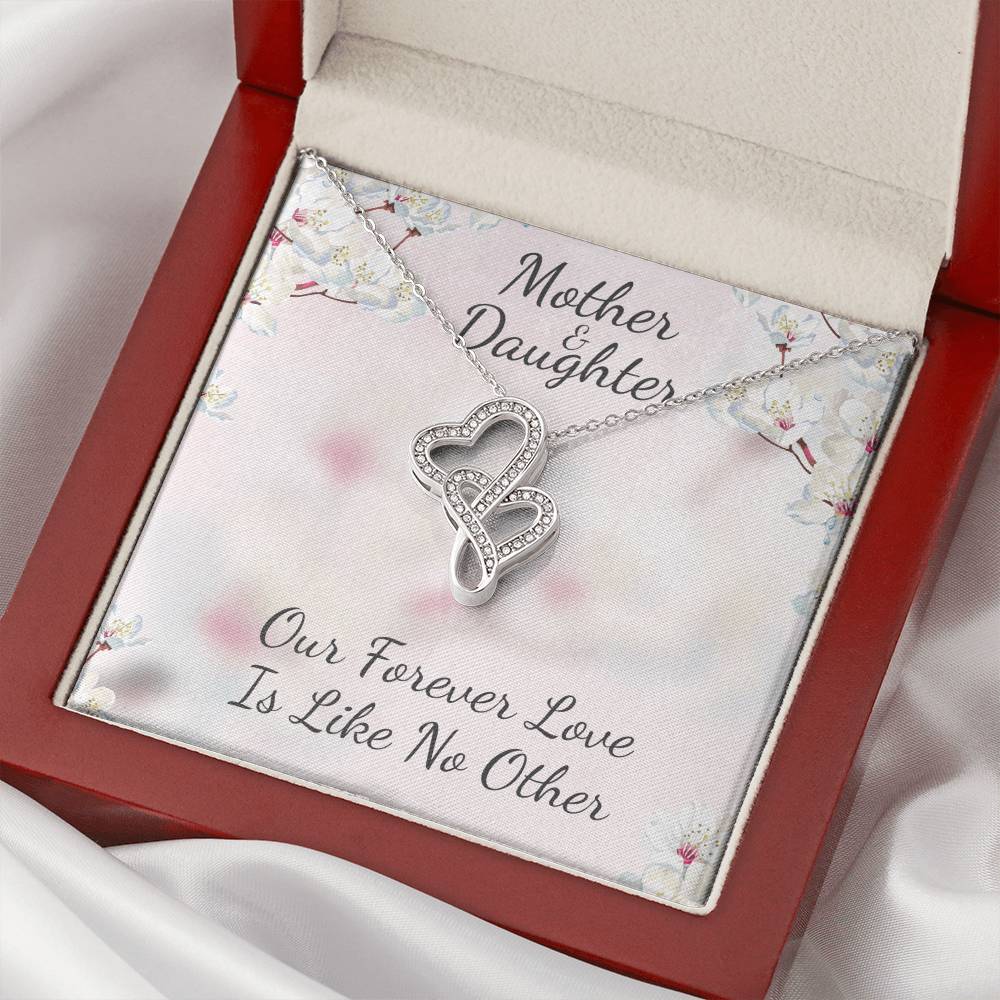 Cute Gift For Mother And Daughter - Double Hearts Necklace