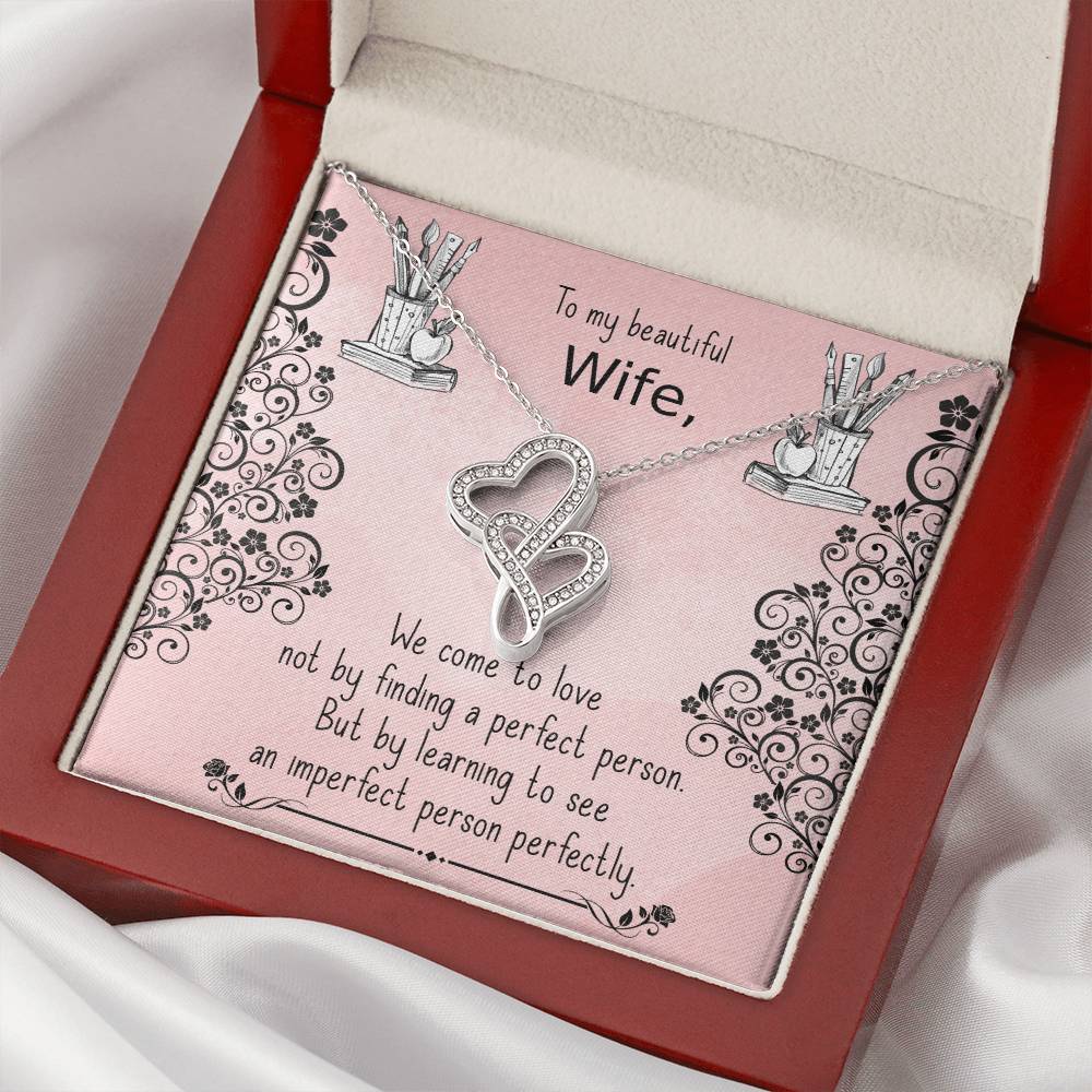 Gift For Wife 1 Double Hearts Necklace