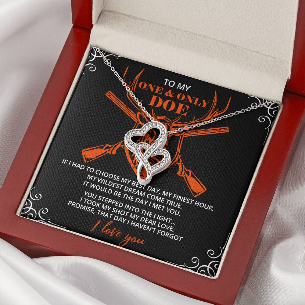 To My #1 Hiking Partner Necklace Girlfriend Anniversary Girlfriend Birthday Gift Anniversary Gift For Girlfriend H Double Hearts Necklace