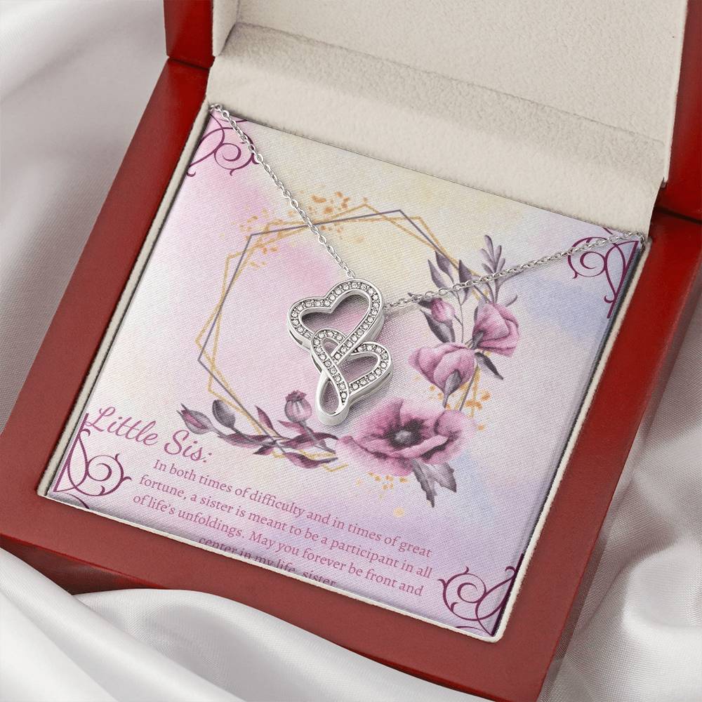 Sister Gift Sister Birthday Gift Gift For Sister Giggles Sister Gift Sisters Necklace Present For Little Sister Double Hearts Necklace