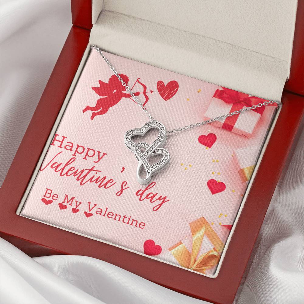 Gorgeous Be My Valentine Double Hearts Necklace