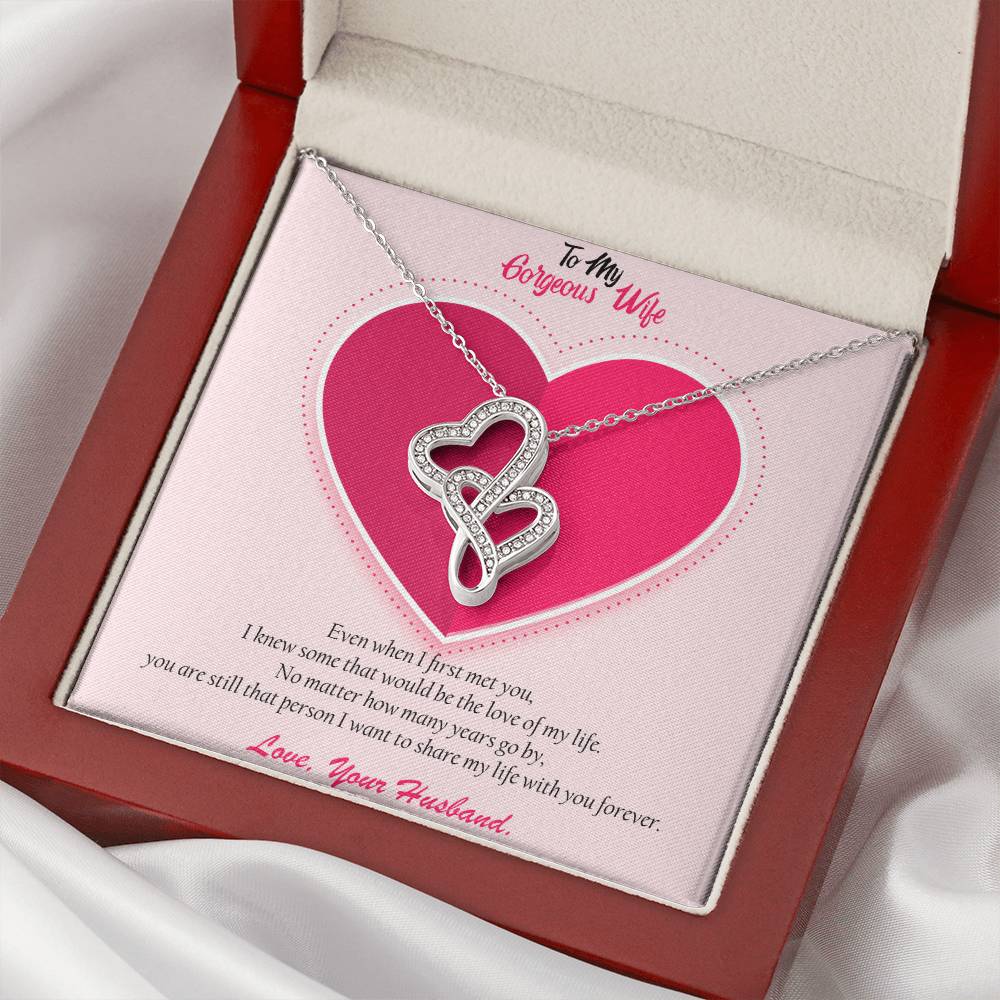 To My Gorgeous Wife - This Lovable gift for you! š Double Hearts Necklace