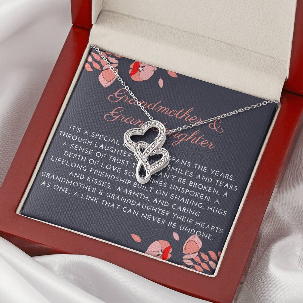 Grandmother & Granddaughter Necklace Granddaughter Gift From Grandmother Jewelry For Grandmother And Granddaughter Double Hearts Necklace