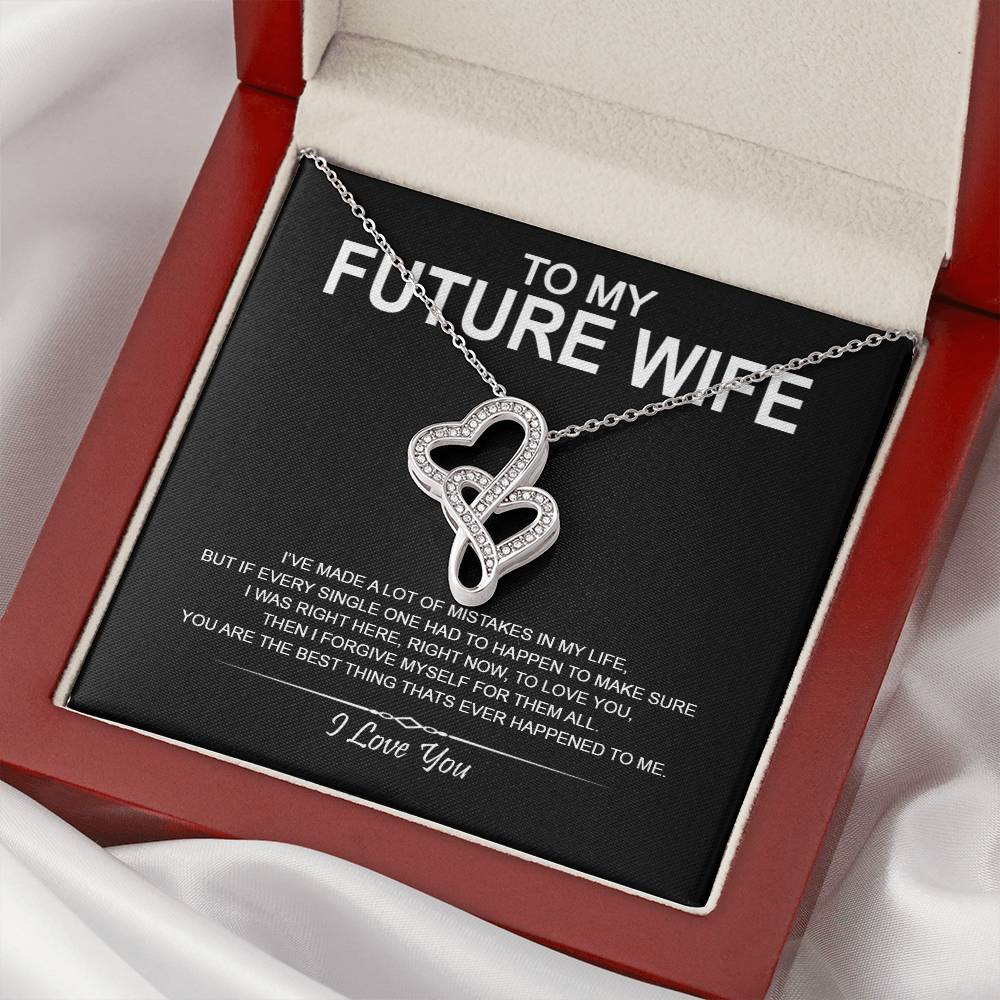 To My Future Wife - I Love You Message - Tmfw15 Double Hearts Necklace
