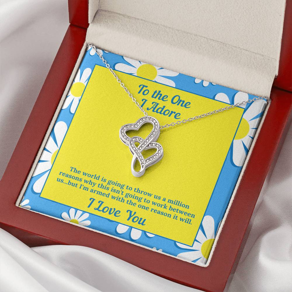 Double Hearts Pendant Necklace For Her - I Love You Jewelry - - 2 Hearts Necklace Present - Nec Double Hearts Necklace