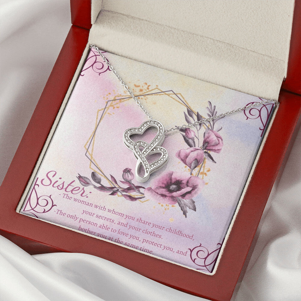 Sisters Necklace Sister Gift Sister Birthday Gift Big Sister Gift Giggles Gift For Sister Double Hearts Necklace