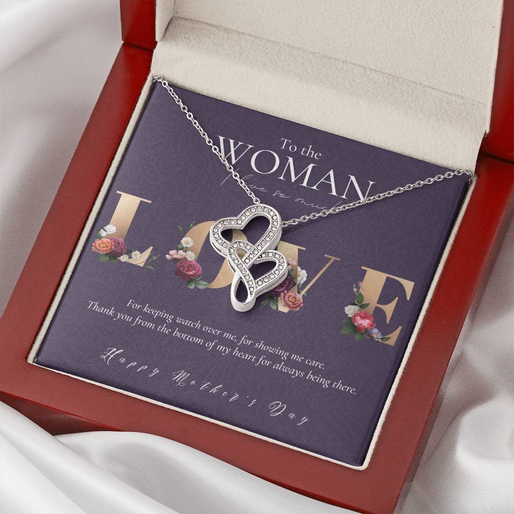 Mother's Day Gift For Mom Gift For Mom From Daughter Gift For Mom From Son Mom Necklace Best Mom Gift Message Car Double Hearts Necklace