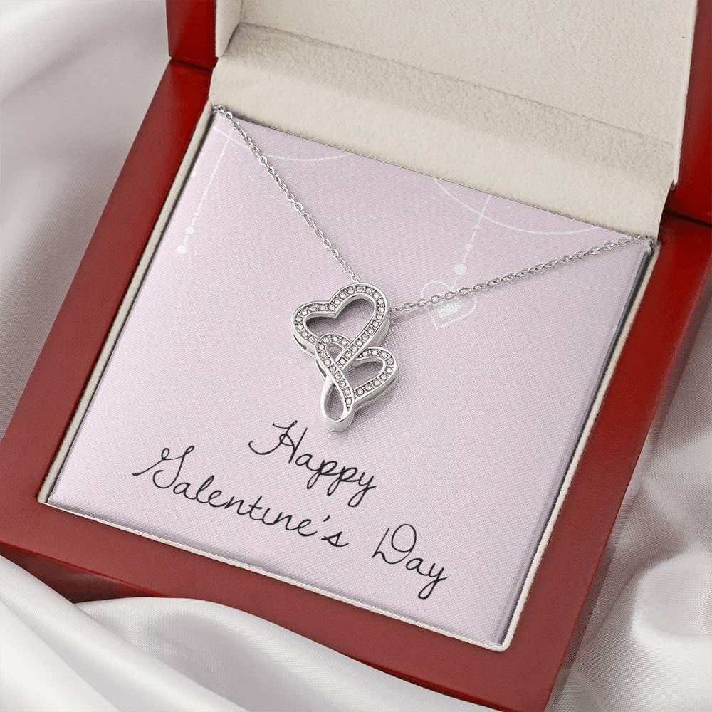Happy Valentine's Day - Necklace Double Hearts Necklace