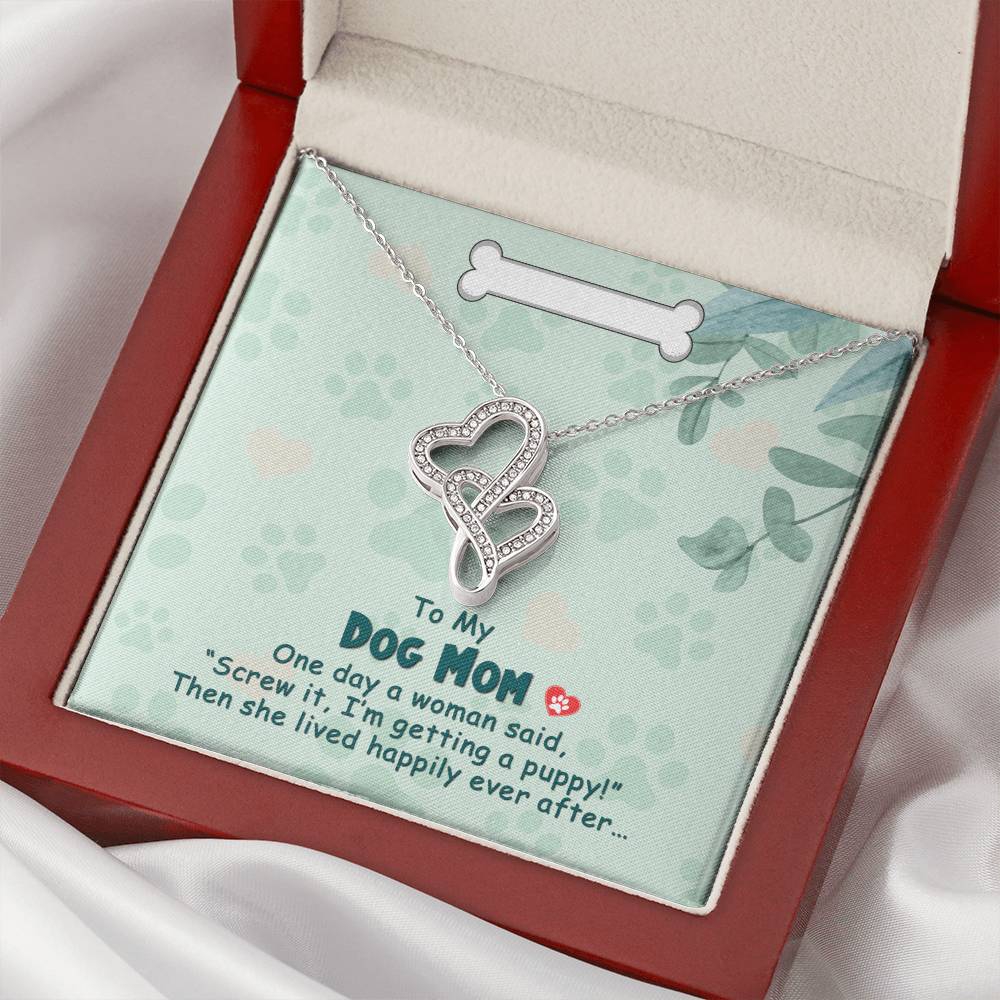 To My Dog Mom - Double Hearts Necklace