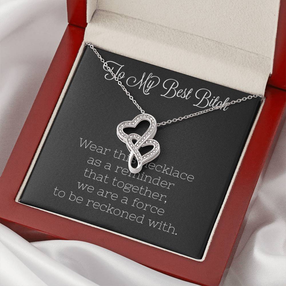 Best Bitch Double Hearts Necklace
