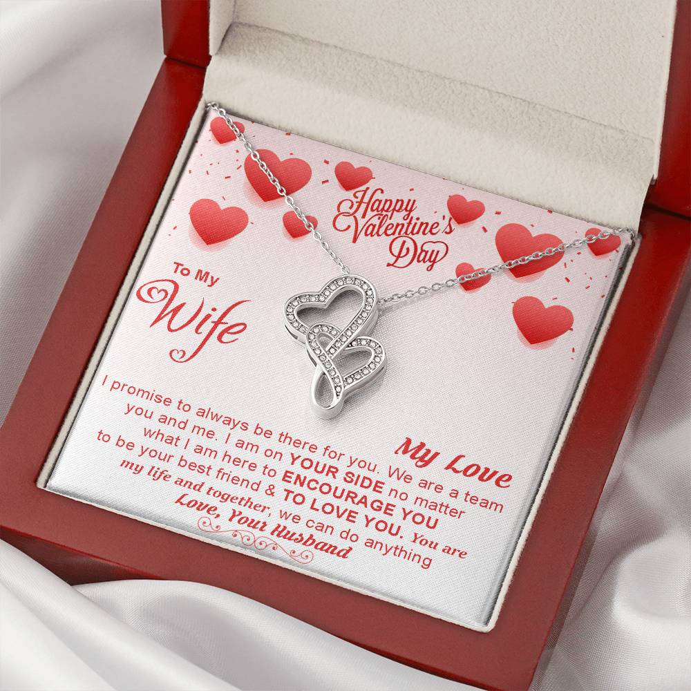 To My Wife - Double Hearts Necklace