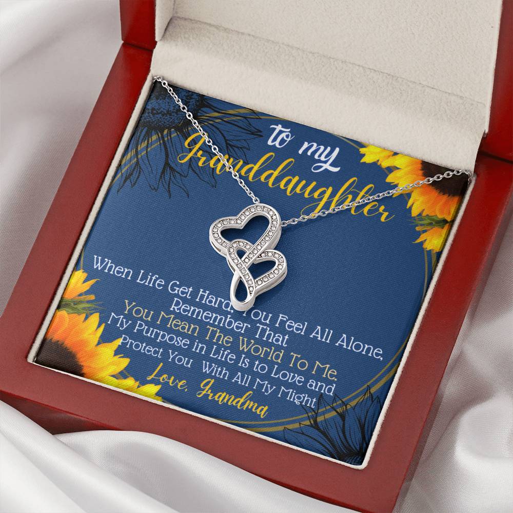 To My Granddaughter Necklace Love Nana Granddaughter Gift From Grandmother To Granddaughter Granddaughter Gift From Na Double Hearts Necklace