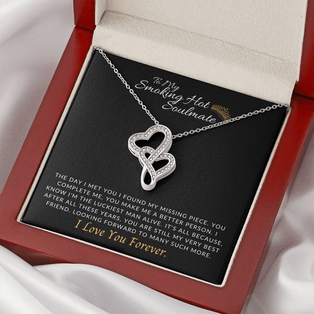 I’M The Luckiest Man Alive To Soulmate Double Hearts Necklace