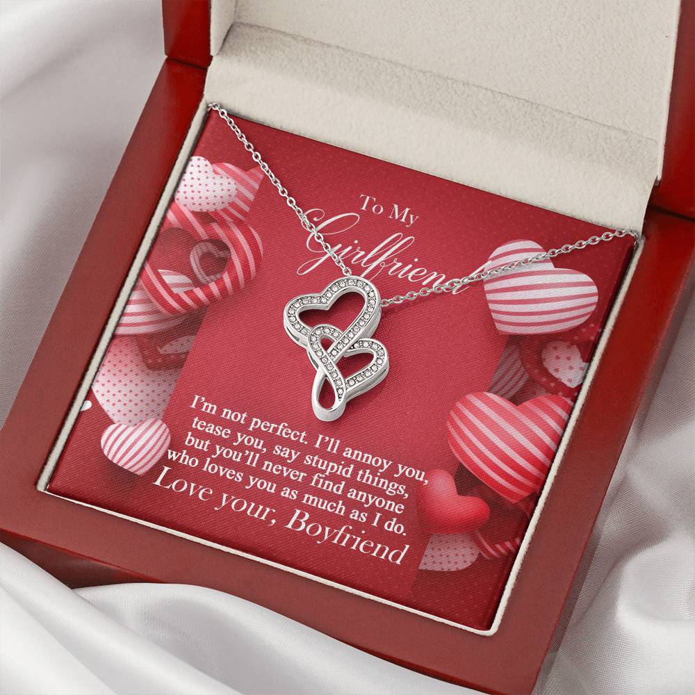 To My Girlfriend - 1 Double Hearts Necklace