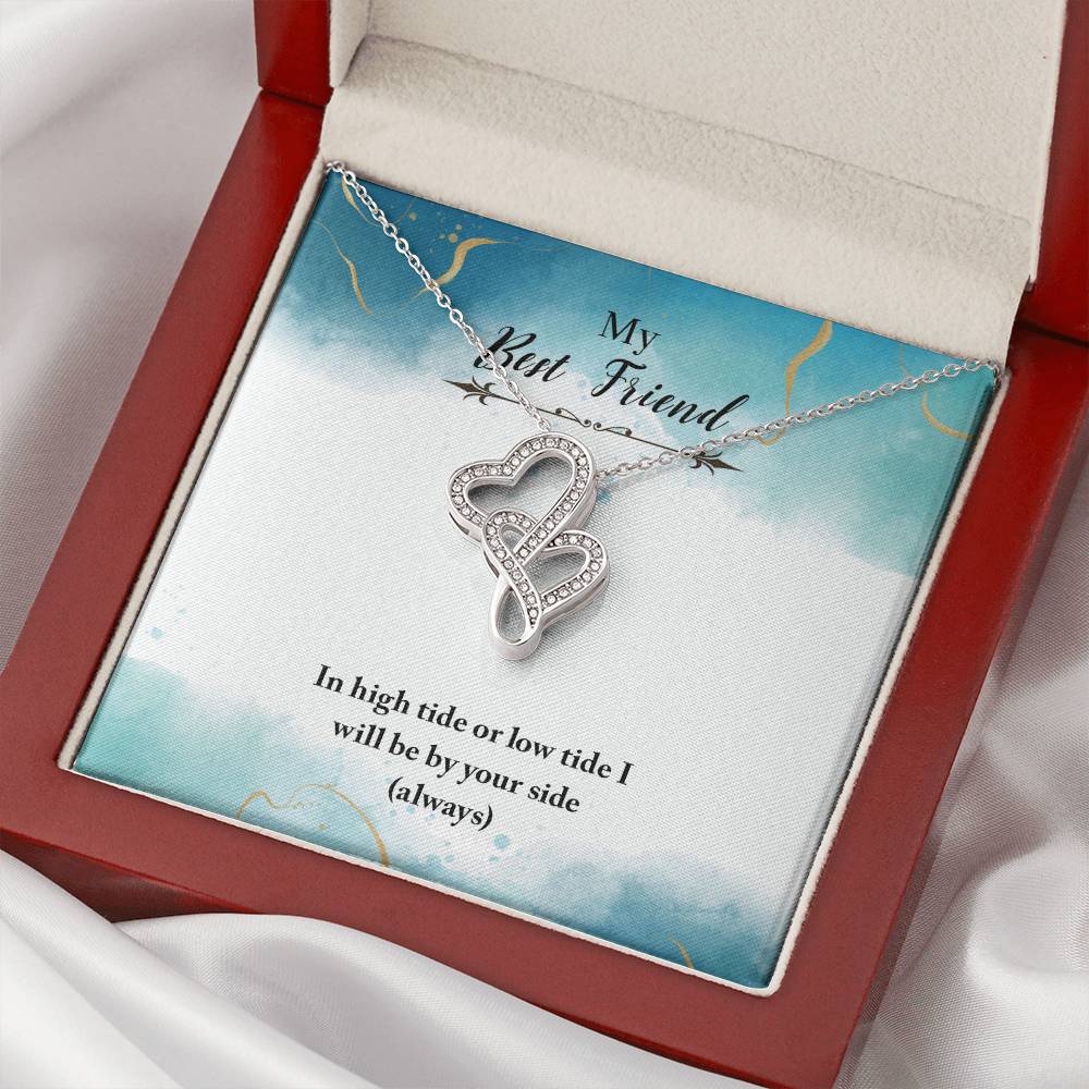 To My Bestie Necklace - Gift For Best Friend - Best Friend Necklace - Bestie Necklace - Bestie Gift - Gift For Friend Double Hearts Necklace