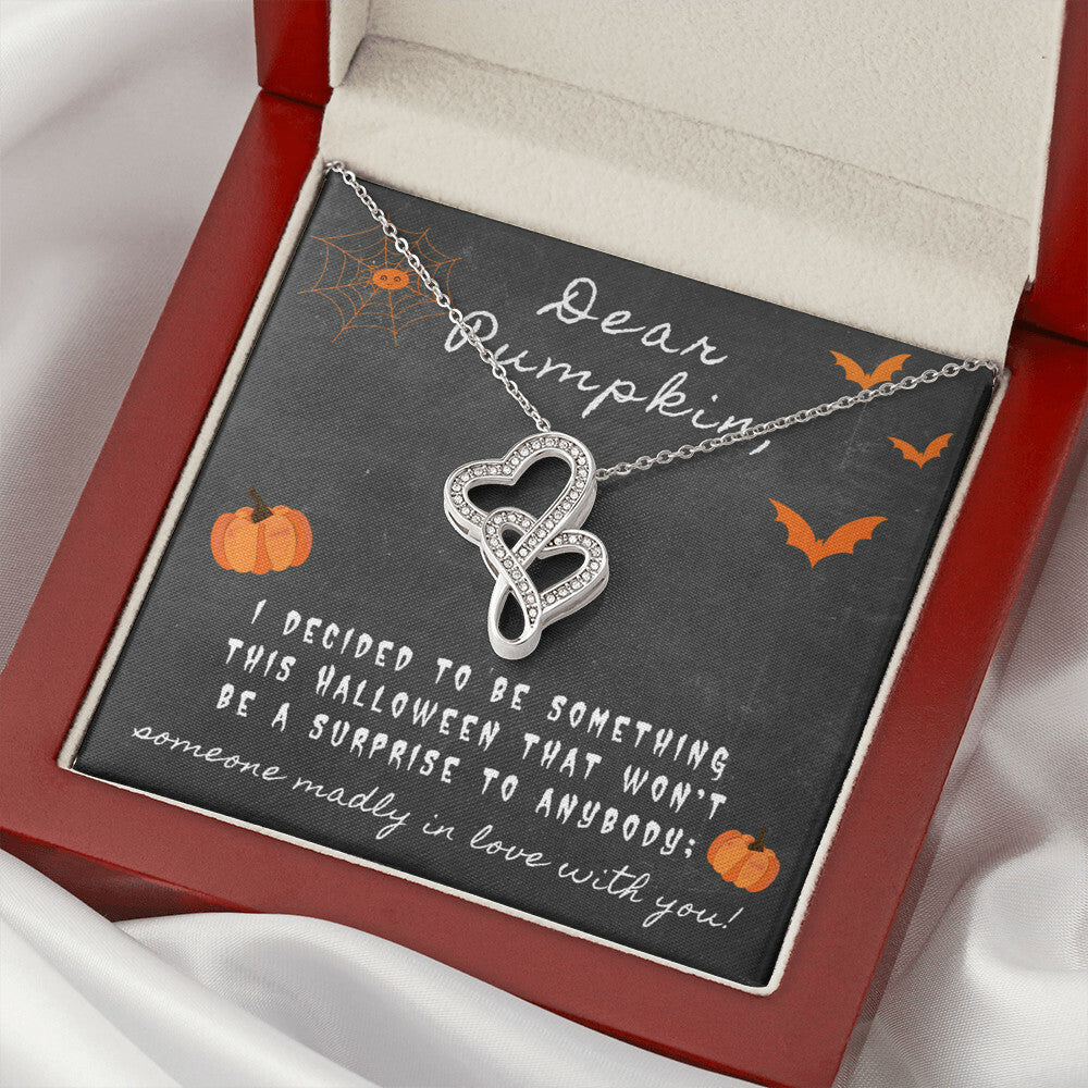To My Love - Double Heart Necklace For Her Halloween Gift For Wife Girlfriend Soulmate Future Wife Double Hearts Necklace