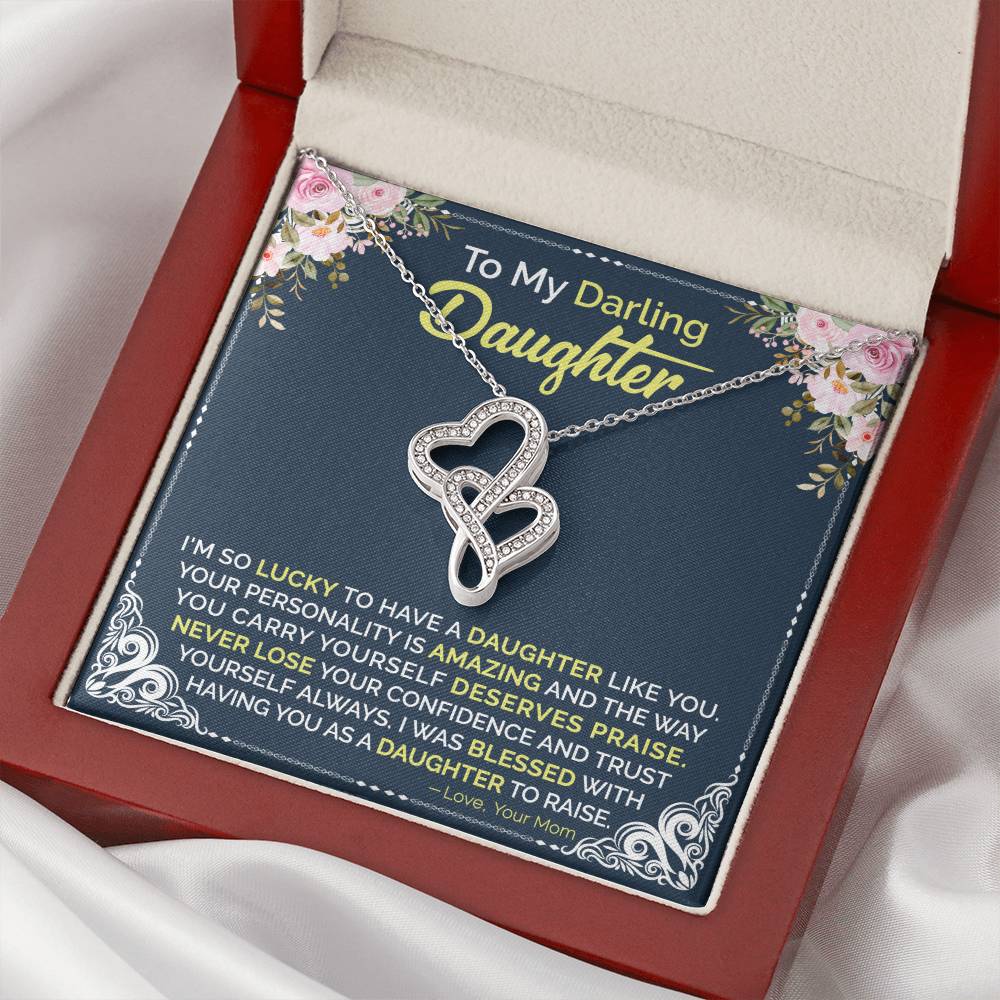 Mom To Daughter - Double Hearts Necklace