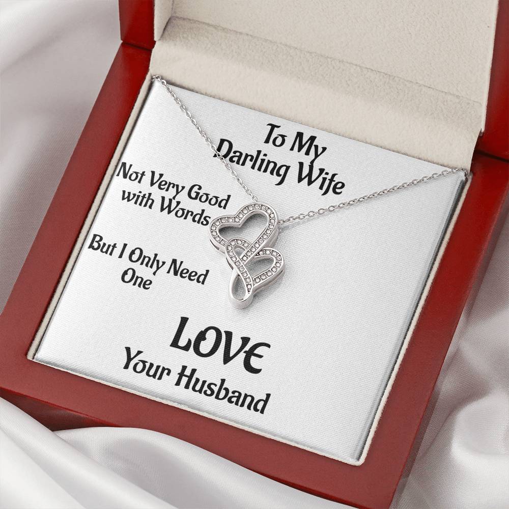 Love Pendant Double Hearts Intertwined Hearts Husband To Wife Gift Double Hearts Necklace