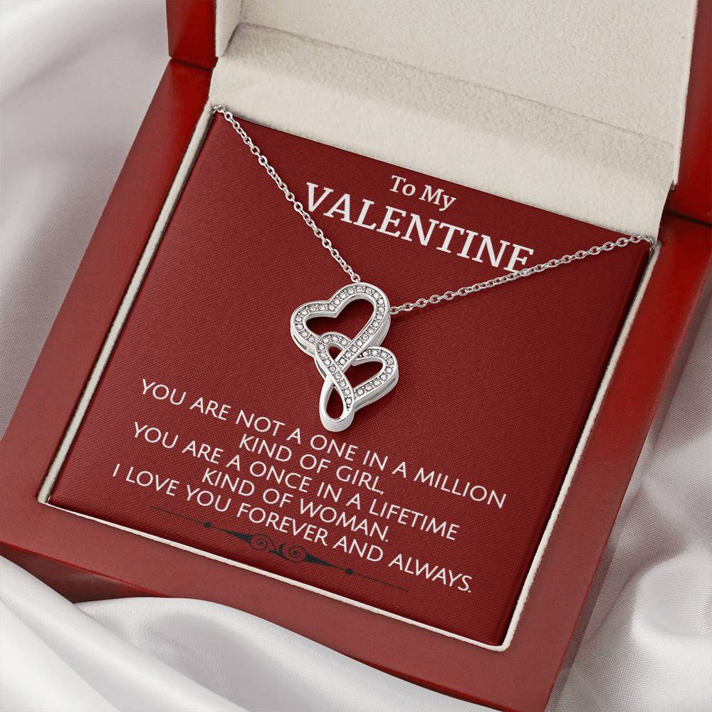 To My Valentine Double Hearts Necklace