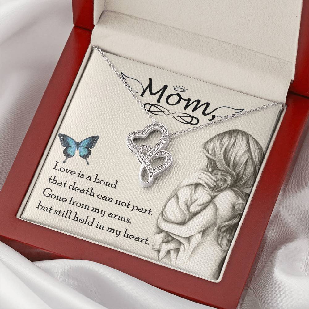 Mom Gone From My Arms - Double Hearts Necklace