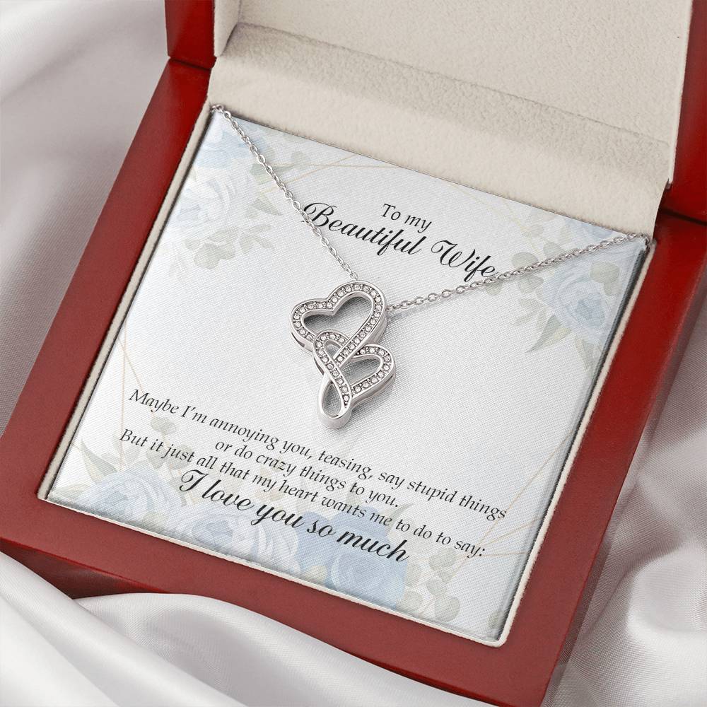 My Beautiful Wife Double Hearts Necklace
