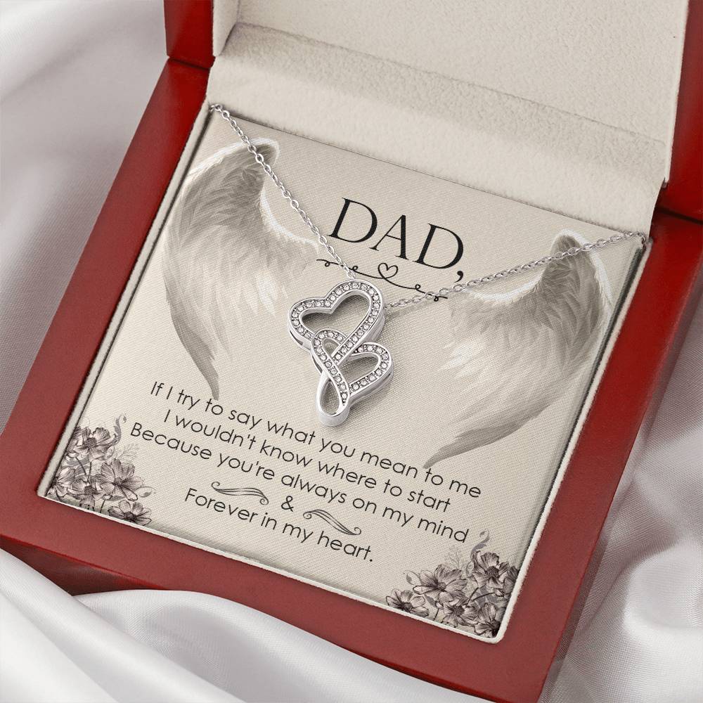 Dad - Forever In My Heart - Necklace Double Hearts Necklace