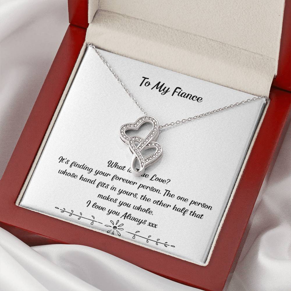 To My Fiancee Pendant Necklace Future Wife Necklace Card Engagement Gifts For Fiance Romantic Jewelry Gift For Fiance Double Hearts Necklace