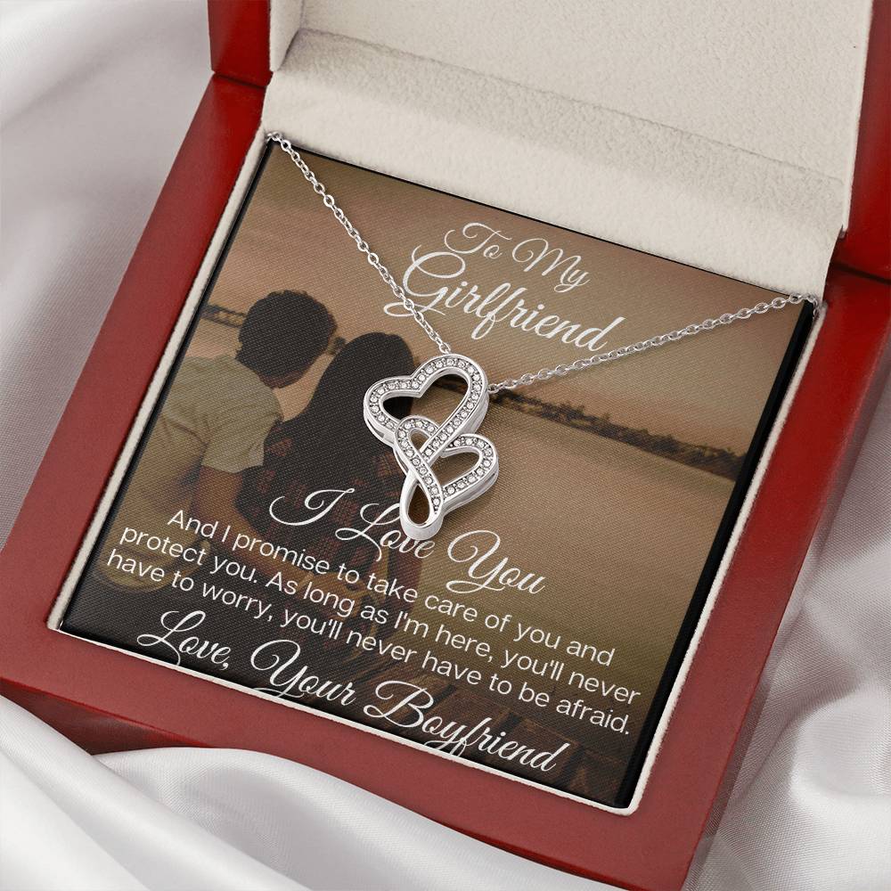 To My Gorgeous Girlfriend - The Beautiful Double Hearts Necklace