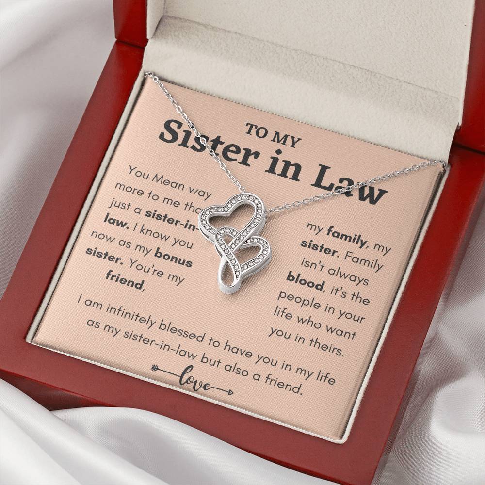 Necklace For Sister- In- Law Double Hearts Necklace