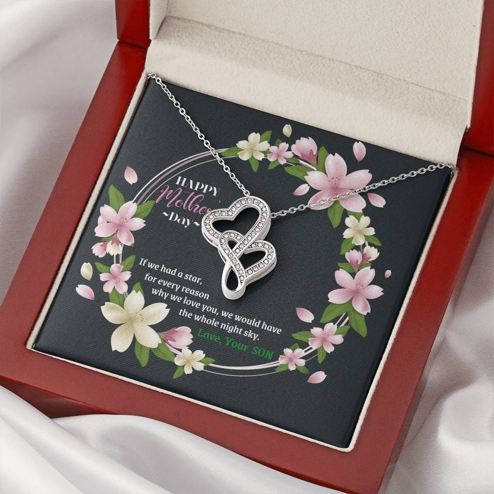Happy Mother's Day Double Hearts Necklace