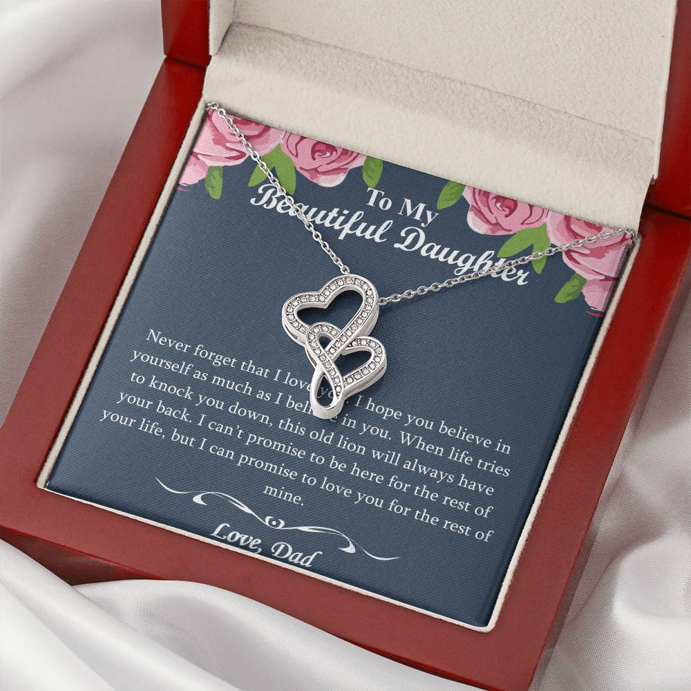 The Best Gift For Your Daughter - Double Heart Daughter Necklace - To My Daughter Gift From Dad - Father Daughter Nec Double Hearts Necklace