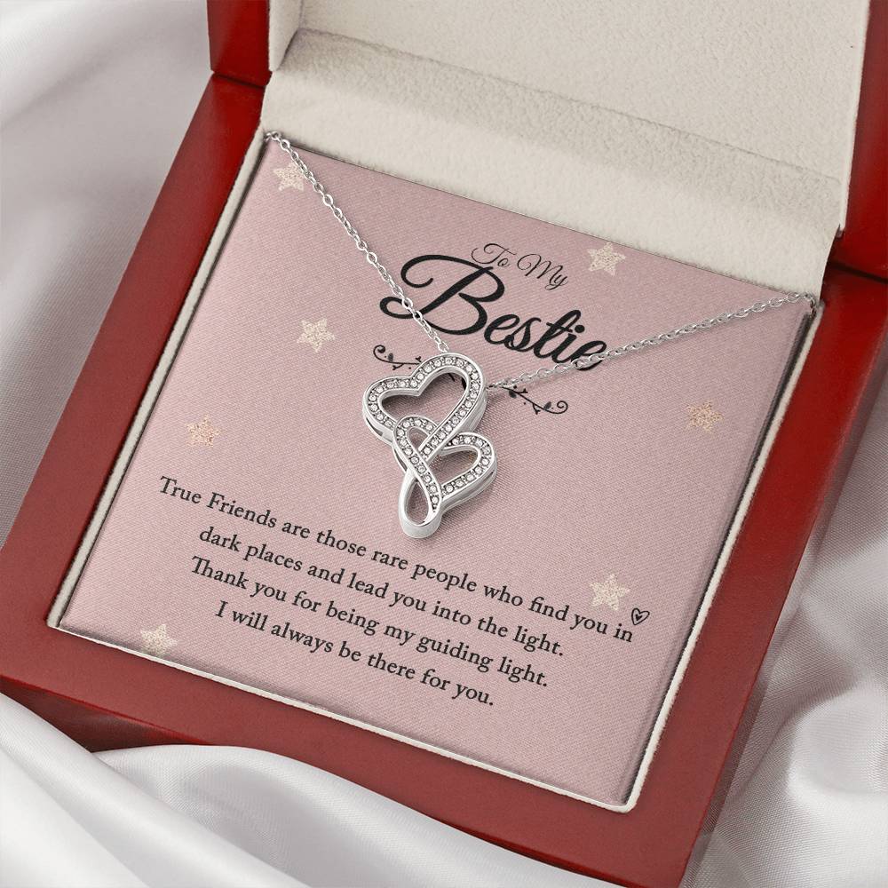 To My Bestie Necklace Bff Necklace Gift To My Bestfriend Bff Birthday Bff Gift Necklace Graduation Gift Birthday Gift Double Hearts Necklace