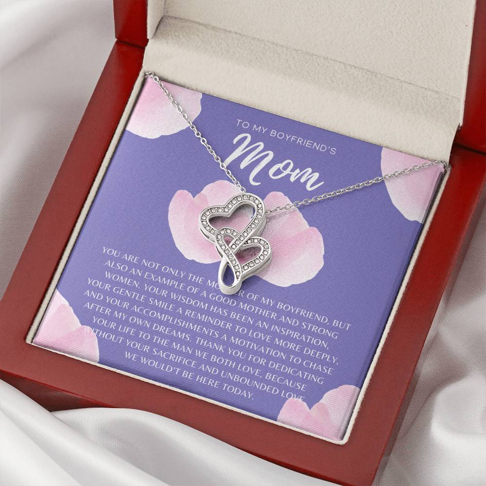 Gift For Boyfriend's Mom Boyfriend's Mom Necklace To My Boyfriend’S Mom Gift Mother’S Day Gift For Boyfriend's Mom Double Hearts Necklace